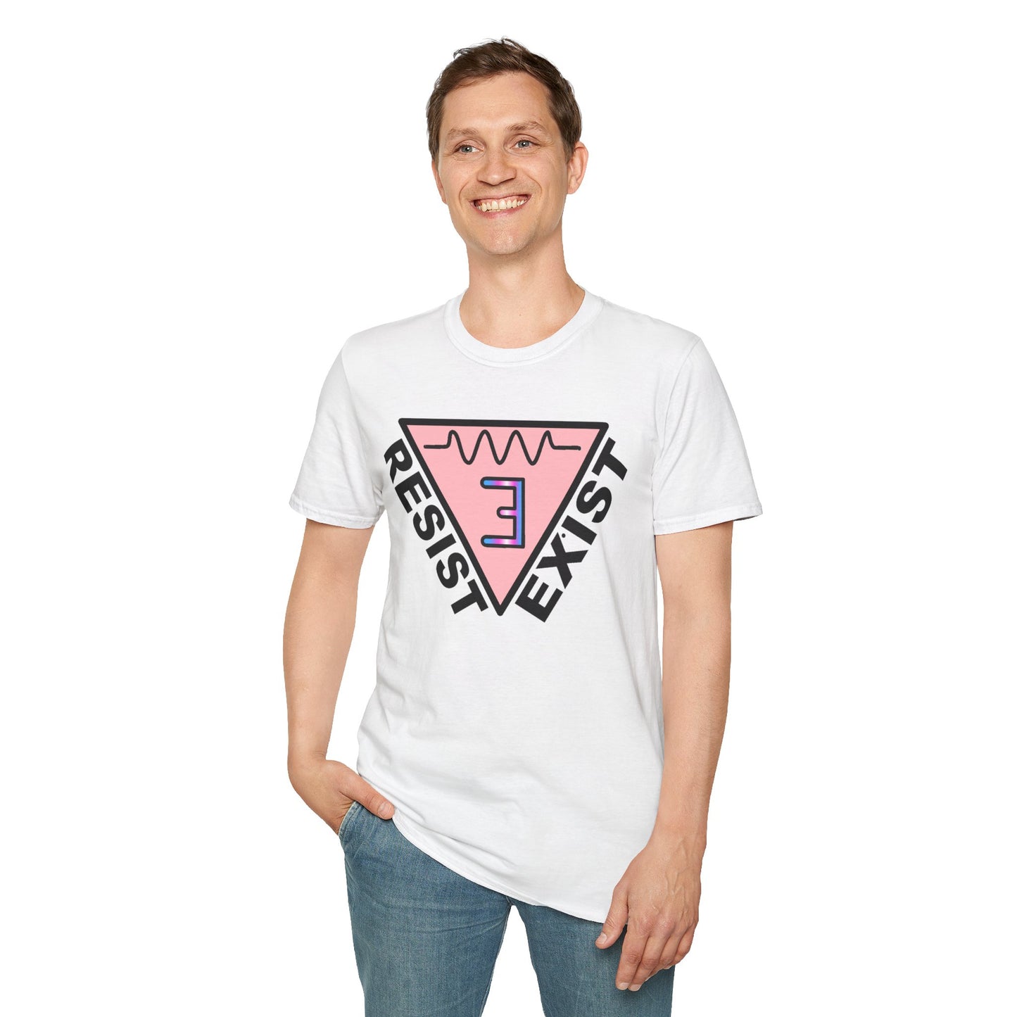 Resist and Exist Symbol Unisex Softstyle T-Shirt