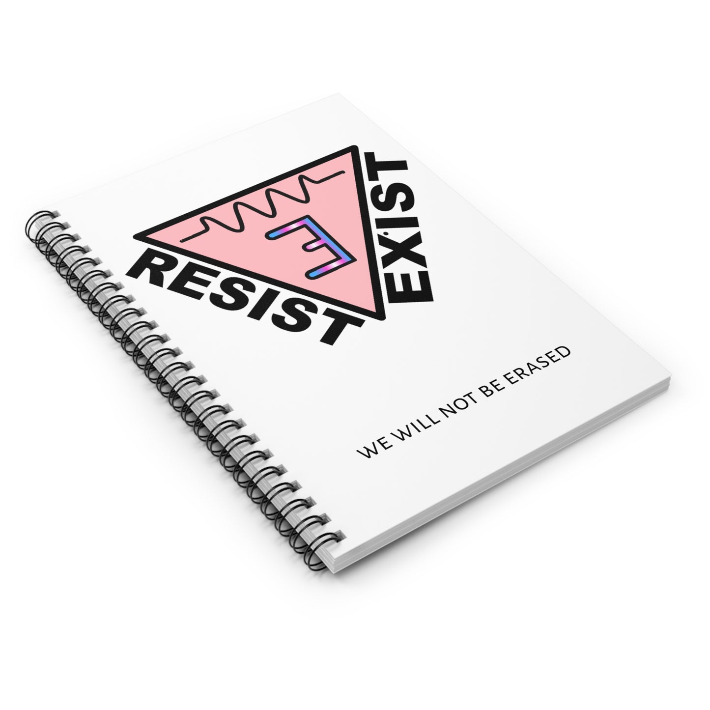 Spiral Notebook - Resist and Exist Trans/Queer Pride Ruled Line
