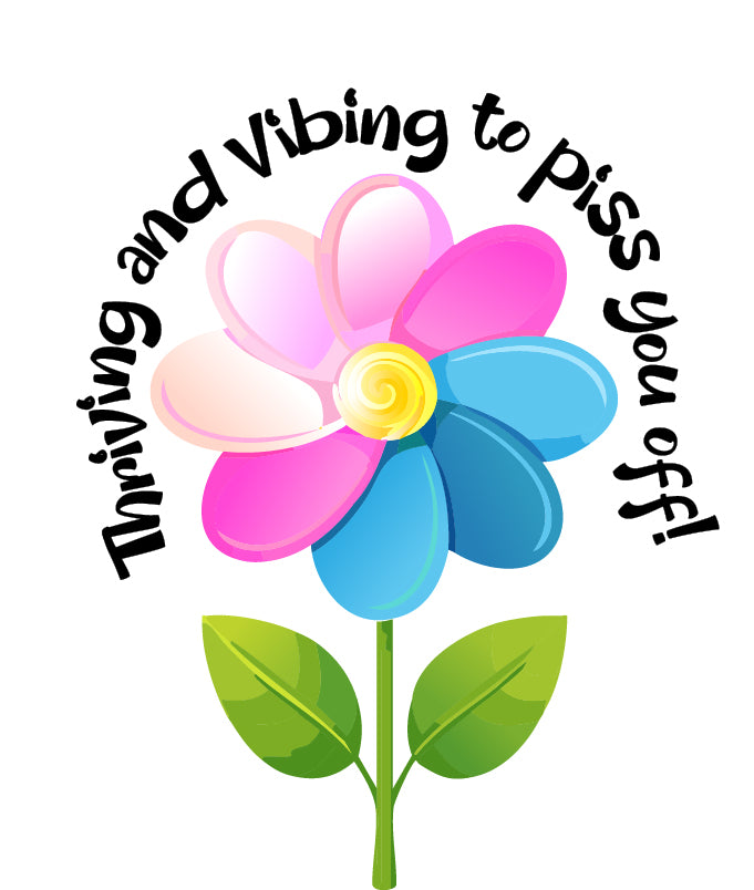 *DIGITAL DOWNLOAD ONLY* Thriving and Vibing: Trans Pride Flower Design *2 DESIGNS VERSIONS INCLUDED