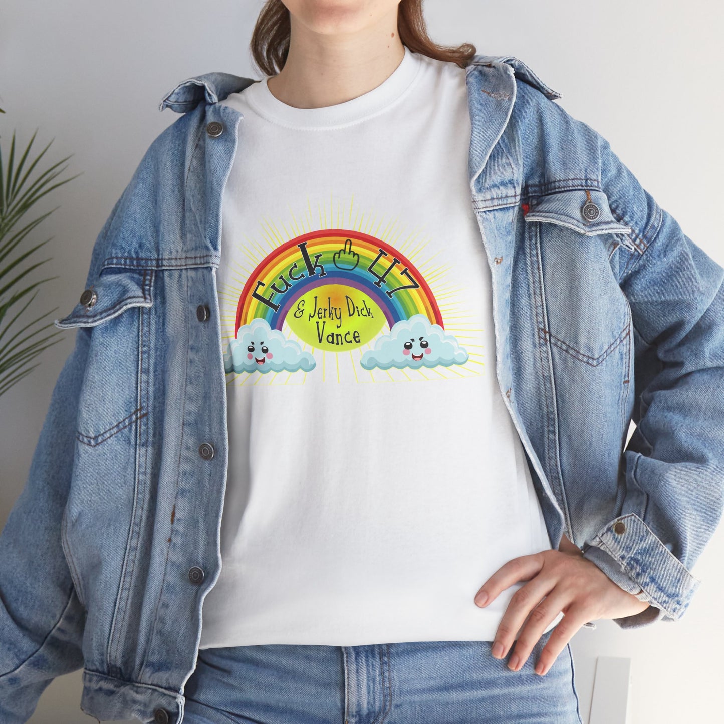 Unisex Heavy Cotton Tee - 🌈 F* 47: Rainbows, Rage, and Resistance** 🌩️